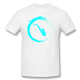 Men's Casual T-shirt Saxophone Comfortable Crew Neck Short Sleeves Blouse Tops