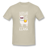 Men's Graphic T Shirt Llamas Are Awesome I Am Awesome Therefore I Am A Llama Cool Crew Neck Short Sleeves Tee