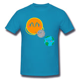 Mens Novelty T-Shirt Eclipse New Breathable Crew Neck Short Sleeves Tee