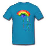 Men's Casual T-shirt Love Rainbow Rain Comfy Crew Neck Short Sleeves Tees