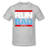 Cotton T Shirt for Men Run Bad Comfortable O-Neck Short Sleeves Tees