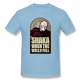 Cotton T Shirt for Men Shaka, When The Walls Fell Comfortable Round Neck Short Sleeves Shirt
