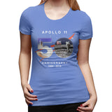 Women’s Cotton T Shirt Astronaut Moon Landing 50th Summer O-Neck Short Sleeve Tee