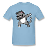 Men's Casual T-shirt Dabbing Cat Funny Shirt Dab Hip Hop Dabbing Kitten Breathable O-Neck Short Sleeves Shirt