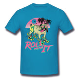Mens Novelty T-Shirt Roll With It Breathable Crew Neck Short Sleeves Tees
