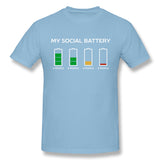 Men's Casual T-shirt Social Battery Dying For This Introvert Cool O-Neck Short Sleeves Shirt