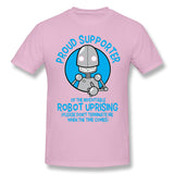 Men's Casual T-shirt Robot Uprising Breathable Crew Neck Short Sleeves Tees