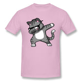 Men's Casual T-shirt Dabbing Cat Funny Shirt Dab Hip Hop Dabbing Kitten Breathable O-Neck Short Sleeves Shirt