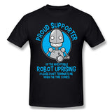 Men's Casual T-shirt Robot Uprising Breathable Crew Neck Short Sleeves Tees