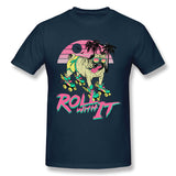 Mens Novelty T-Shirt Roll With It Breathable Crew Neck Short Sleeves Tees