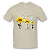 Mens Novelty T-Shirt Faith Hope Love For Light Style Crew Neck Short Sleeves Shirt