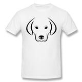 Men's Graphic T Shirt Dog Head White Background Labrador Style Round Neck Short Sleeves Tee