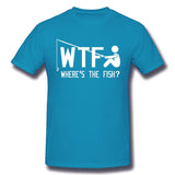 Cotton T Shirt for Men Where's The Fish Style Round Neck Short Sleeves Tees