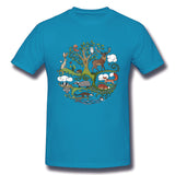 Men's Casual T-shirt Born To Roam Wild Comfy Round Neck Short Sleeves Blouse Tops