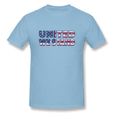 Cotton T Shirt for Men Saying Political United States Style O-Neck Short Sleeves Blouse Tops