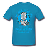 Men's Casual T-shirt Robot Uprising Breathable Crew Neck Short Sleeves Tees