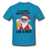 Men's Casual T-shirt Xmas Santa Cool Round Neck Short Sleeves Blouse Tops