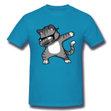 Men's Casual T-shirt Dabbing Cat Funny Shirt Dab Hip Hop Dabbing Kitten Breathable O-Neck Short Sleeves Shirt