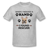 Cotton T Shirt for Men Dog Breed Rescuer Breathable Crew Neck Short Sleeves Shirt