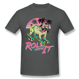 Mens Novelty T-Shirt Roll With It Breathable Crew Neck Short Sleeves Tees