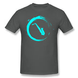 Men's Casual T-shirt Saxophone Comfortable Crew Neck Short Sleeves Blouse Tops