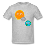 Mens Novelty T-Shirt Eclipse New Breathable Crew Neck Short Sleeves Tee