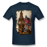 Men's Casual T-shirt London Big Ben Cool O-Neck Short Sleeves Blouse Tops