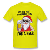 Men's Casual T-shirt Xmas Santa Cool Round Neck Short Sleeves Blouse Tops