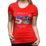 Women’s Cotton T Shirt Astronaut Moon Landing 50th Summer O-Neck Short Sleeve Tee