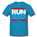 Cotton T Shirt for Men Run Bad Comfortable O-Neck Short Sleeves Tees