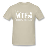 Cotton T Shirt for Men Where's The Fish Style Round Neck Short Sleeves Tees