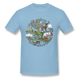 Men's Casual T-shirt Born To Roam Wild Comfy Round Neck Short Sleeves Blouse Tops