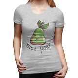 Women’s Cotton T Shirt Nice Pear Cool Round Neck Short Sleeve Tee