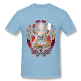 Cotton T Shirt for Men Saitama Zen Style Crew Neck Short Sleeves Shirt
