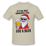 Men's Casual T-shirt Xmas Santa Cool Round Neck Short Sleeves Blouse Tops