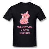 Men's Graphic T Shirt Cute Kitty Cat Cool O-Neck Short Sleeves Tees