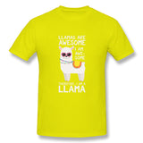 Men's Graphic T Shirt Llamas Are Awesome I Am Awesome Therefore I Am A Llama Cool Crew Neck Short Sleeves Tee