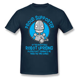 Men's Casual T-shirt Robot Uprising Breathable Crew Neck Short Sleeves Tees
