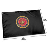 Fly Breeze 4 X 6 Ft Polyester Flag Seal USMC Double Stitch Banner Garden Home