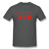 Mens Novelty T-Shirt Worlds Okayest Mum Breathable Round Neck Short Sleeves Shirt