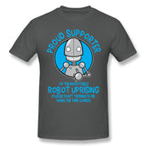 Men's Casual T-shirt Robot Uprising Breathable Crew Neck Short Sleeves Tees