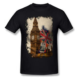 Men's Casual T-shirt London Big Ben Cool O-Neck Short Sleeves Blouse Tops