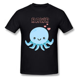 Men's Casual T-shirt Octopus Rawr Cool Crew Neck Short Sleeves Blouse Tops