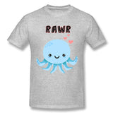Men's Casual T-shirt Octopus Rawr Cool Crew Neck Short Sleeves Blouse Tops