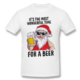 Men's Casual T-shirt Xmas Santa Cool Round Neck Short Sleeves Blouse Tops