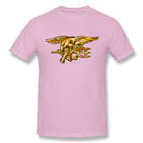 Mens Novelty T-Shirt Navy Seal Trident Logo Breathable Round Neck Short Sleeves Shirt