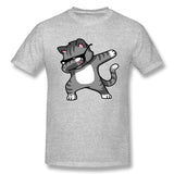 Men's Casual T-shirt Dabbing Cat Funny Shirt Dab Hip Hop Dabbing Kitten Breathable O-Neck Short Sleeves Shirt