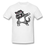 Men's Casual T-shirt Dabbing Cat Funny Shirt Dab Hip Hop Dabbing Kitten Breathable O-Neck Short Sleeves Shirt