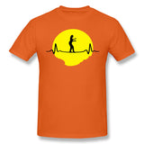 Men's Casual T-shirt Slacklining Heartbeat - Woman Comfy Crew Neck Short Sleeves Blouse Tops