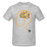 Cotton T Shirt for Men Charging Brain Neurofeedback Cool Crew Neck Short Sleeves Shirt